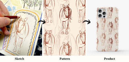Surface Pattern Design Process by Laura Hamzic - From Sketch to Pattern to Product