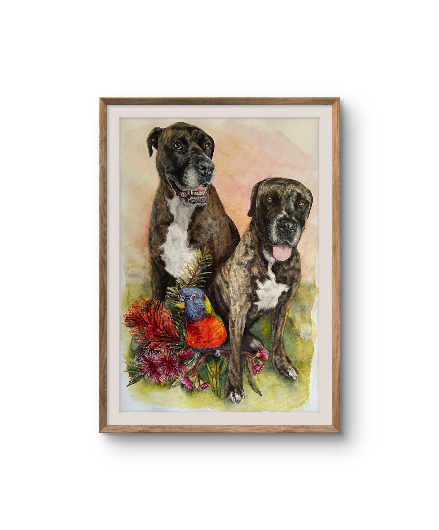 Custom commission pet portrait painting by Laura Hamzic