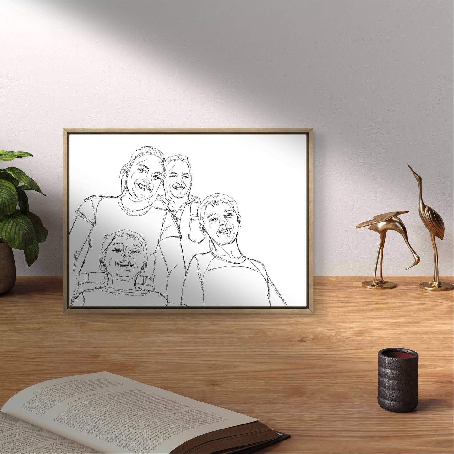 Custom Line Art Family Portraits - Perfect Gift for Father’s Day, baby, wedding, engagement