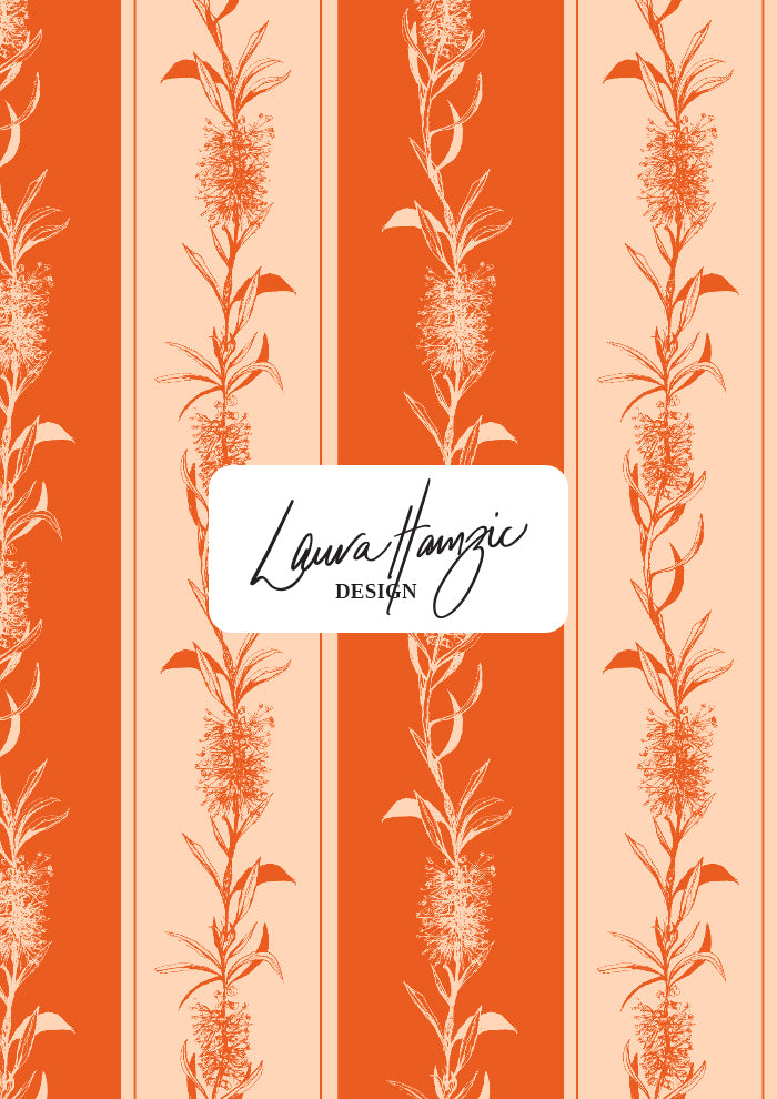 Bottle Brush Pinstripe - Orange