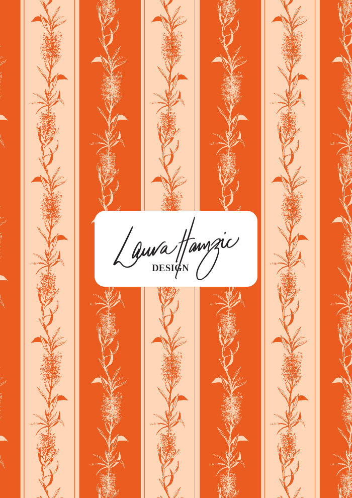 Bottle Brush Pinstripe - Orange