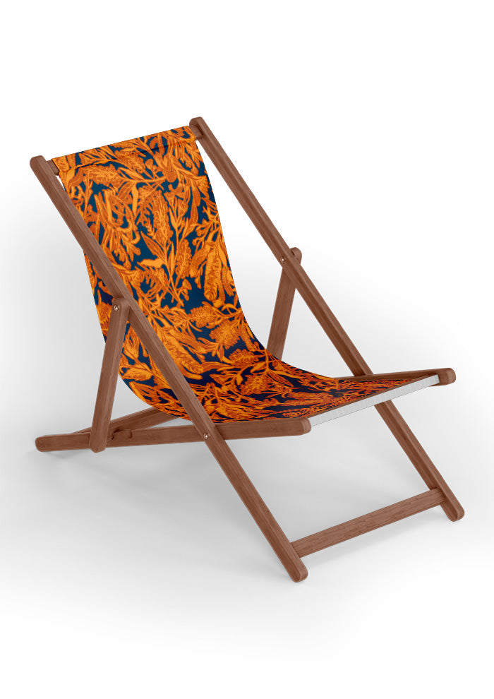 Bush Blooms - Orange on Navy
