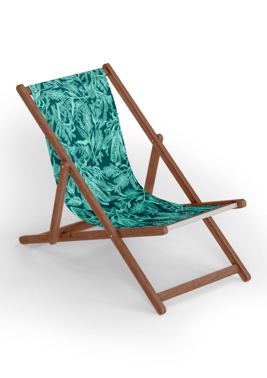 Bush Blooms - Teal on Green