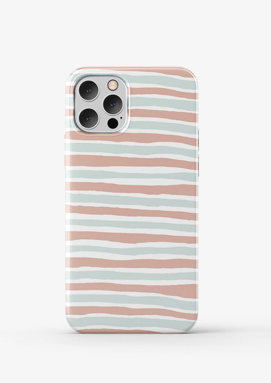Phone case design featuring Bush Blush Stripe, hand-painted pastel lines with a relaxed, natural feel.