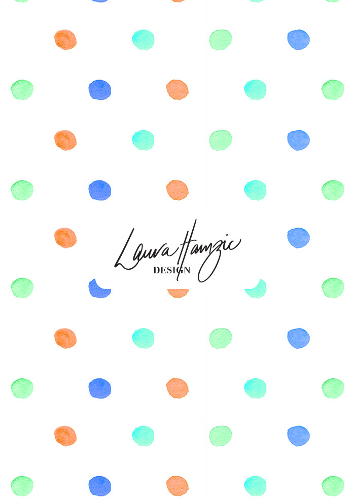 Confetti Spot at medium scale, vibrant watercolour spots scattered with energetic playfulness
