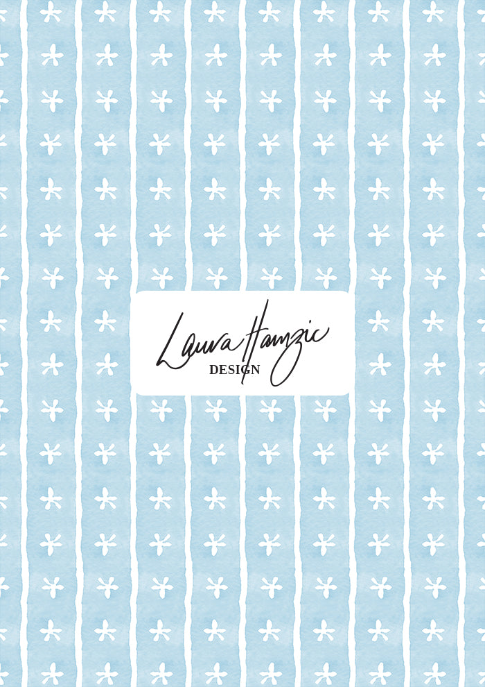 Pattern by Laura Hamzic - Australian Designer - Dancing Daisies - watercolour pattern with cutout daisies