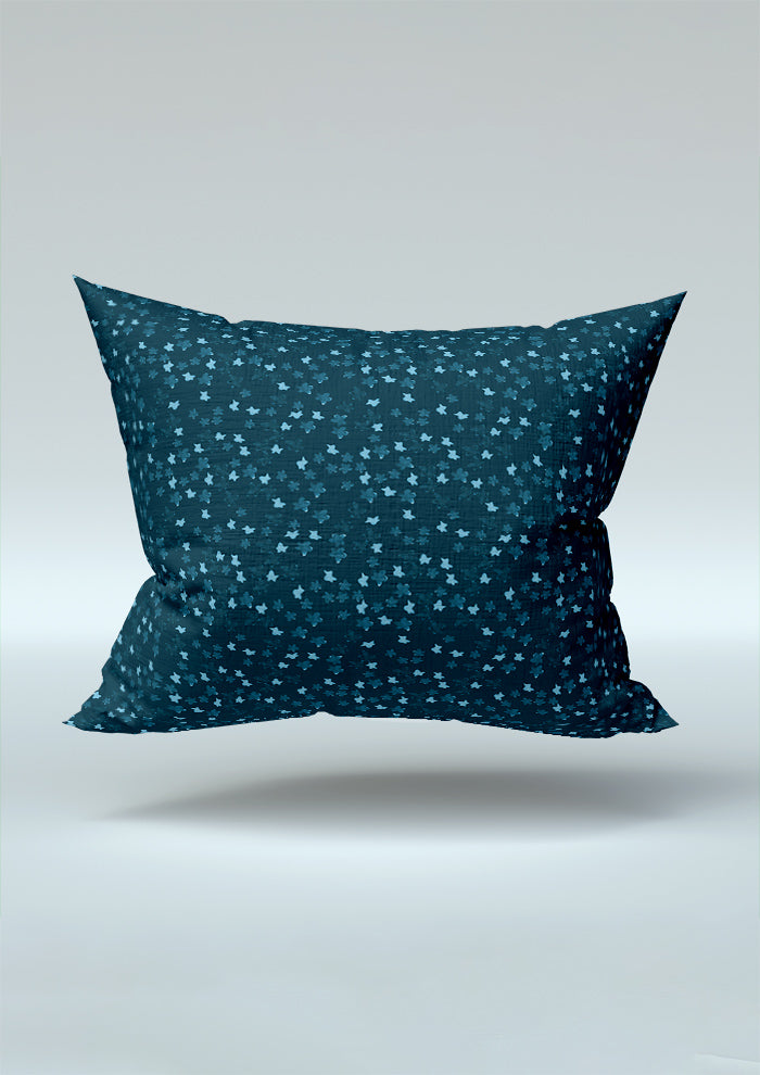 Ditsy Daisy - Cushion featuring Floral pattern design by Laura Hamzic Australian Surface Pattern Designer - Denim on White