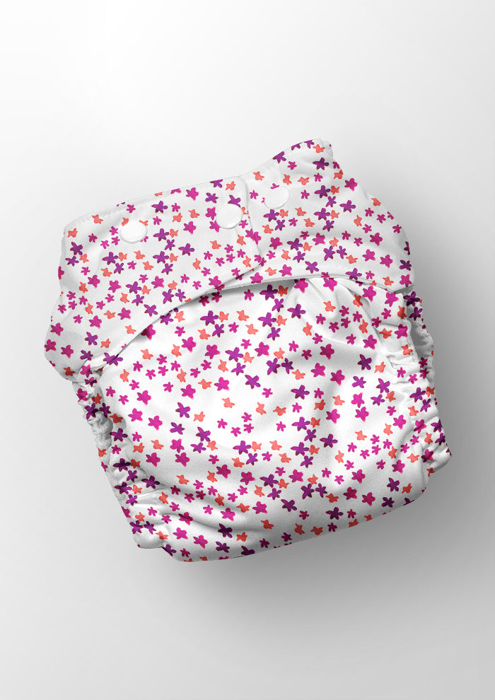 Ditsy Daisy | Pink Orange on White