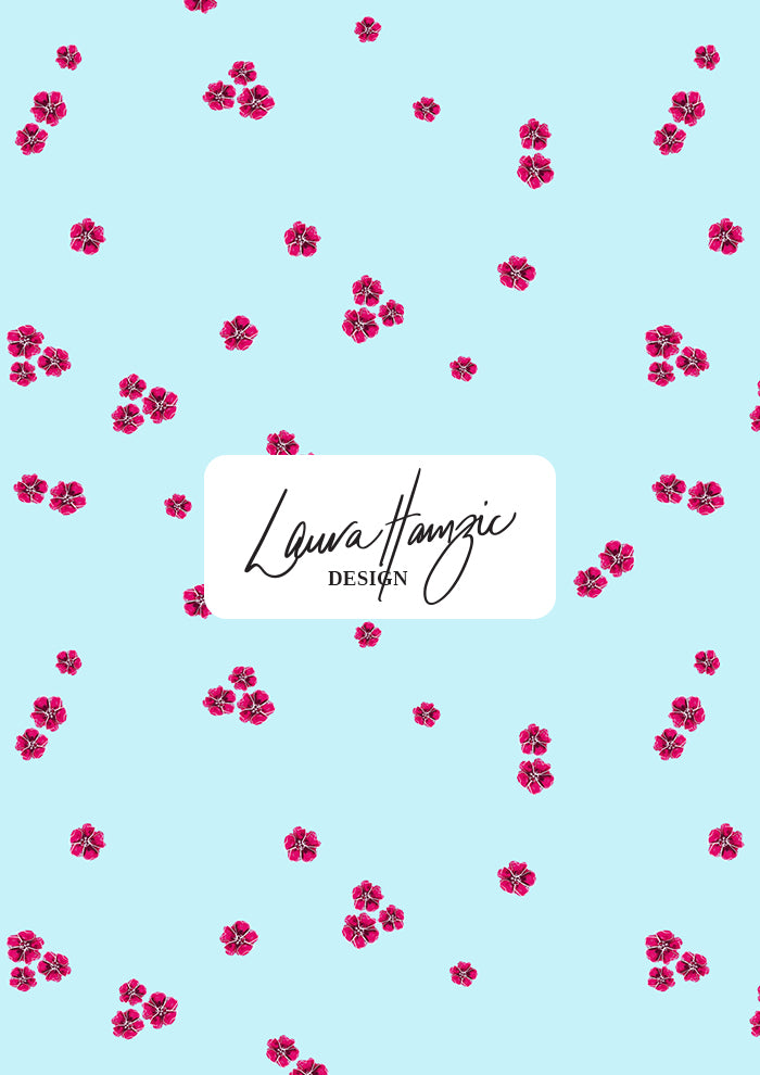 Medium-scale Dotty Bloom (Blue) pattern by Laura Hamzic, Australian surface pattern designer