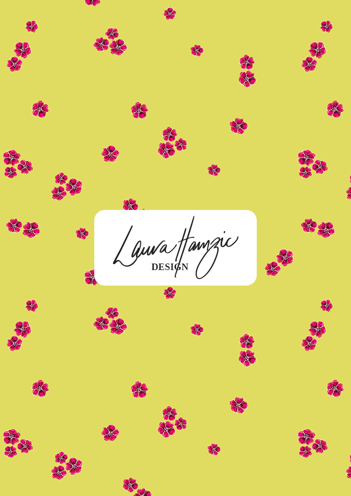 Medium-scale Dotty Bloom (Yellow) pattern by Laura Hamzic, Australian surface pattern designer