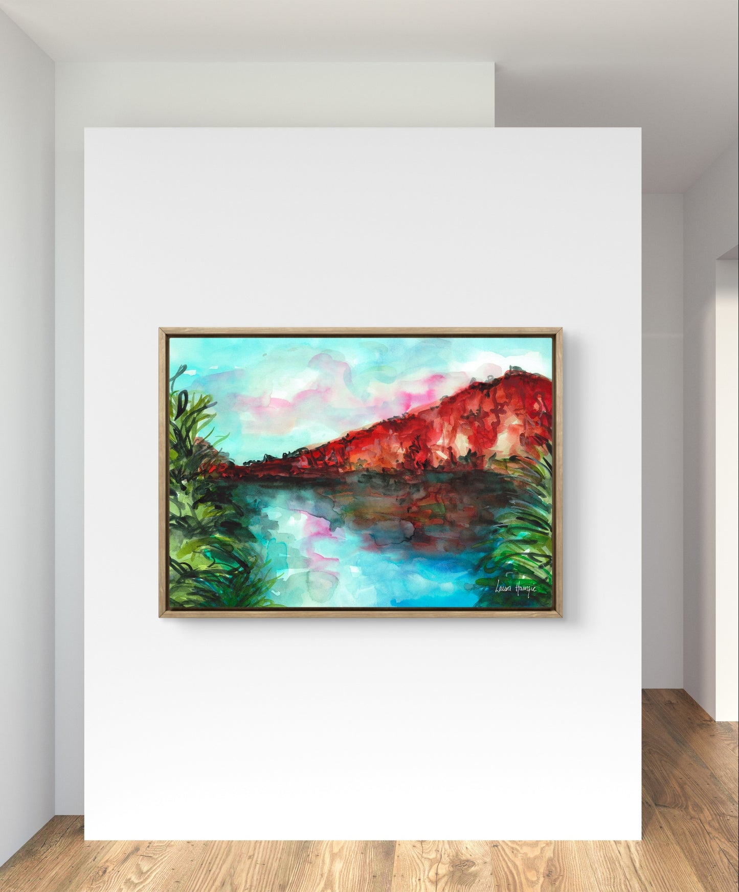 Watercolour art print of an Australian Landscape - Edith Falls, Northern Territory, hand-painted by Laura Hamzic.