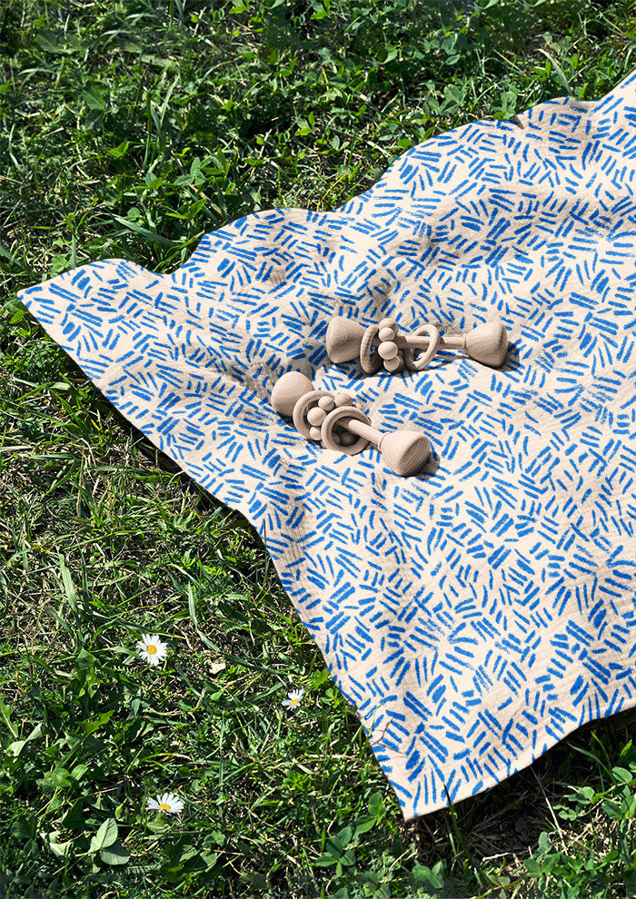 Baby Muslin featuring earthy textured pattern – sketch-like pencil lines create the look of cracked ground and weathered bush surfaces. Adventurous textile design for apparel and homewares.