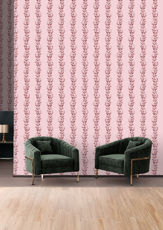 Eucalypt Blossom Stripe - Crimson