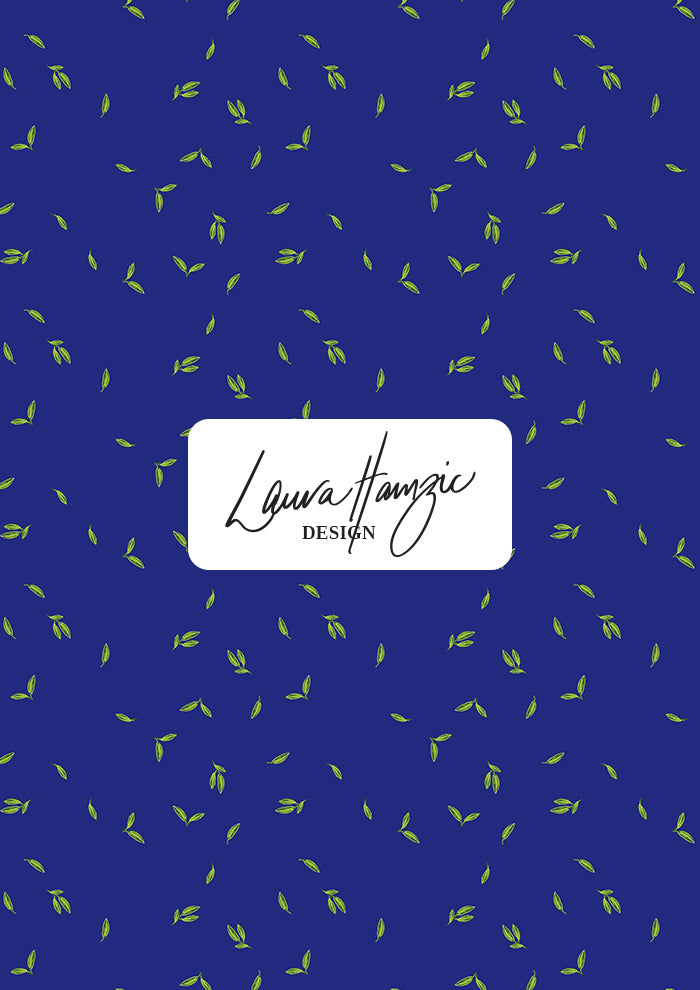 Small-scale Falling Leaves (Blue) pattern by Laura Hamzic, Australian surface pattern designer
