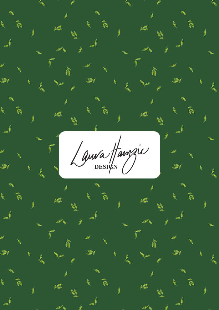 Small-scale Falling Leaves (Green) pattern by Laura Hamzic, Australian surface pattern designer