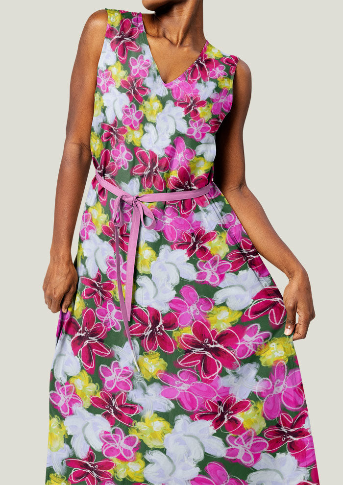 A dress mockup of Laura Hamzic's Garden Party Pattern