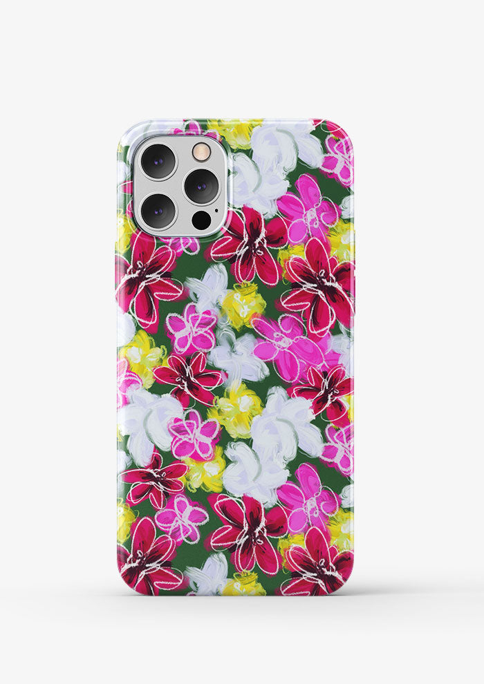 Australian Surface pattern designer - Laura Hamzic - Phone Case pattern design, Garden Party in green
