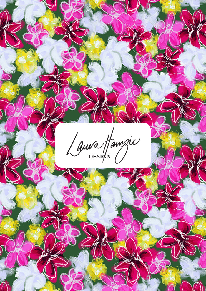 Fun energetic Garden Party Pattern Design by Laura Hamzic - Australian Pattern Designer