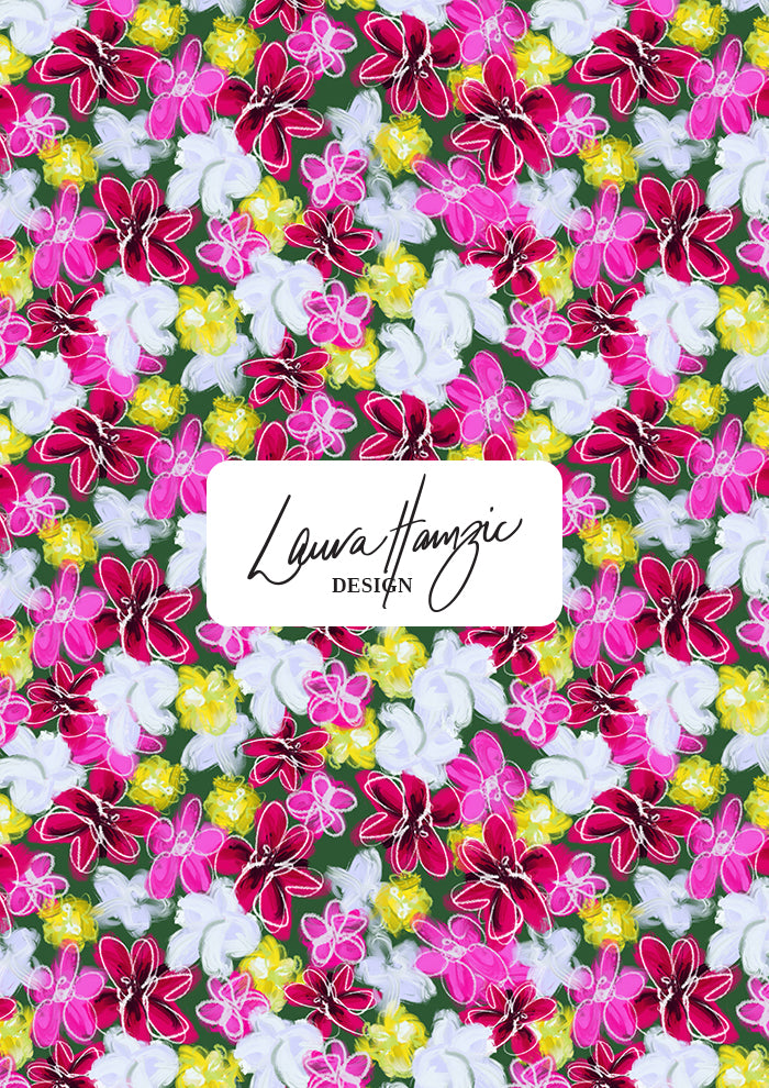 Fun energetic Garden Party Pattern Design by Laura Hamzic - Australian Pattern Designer