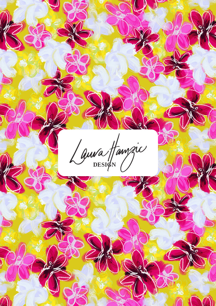 Fun energetic Garden Party Pattern Design by Laura Hamzic - Australian Pattern Designer