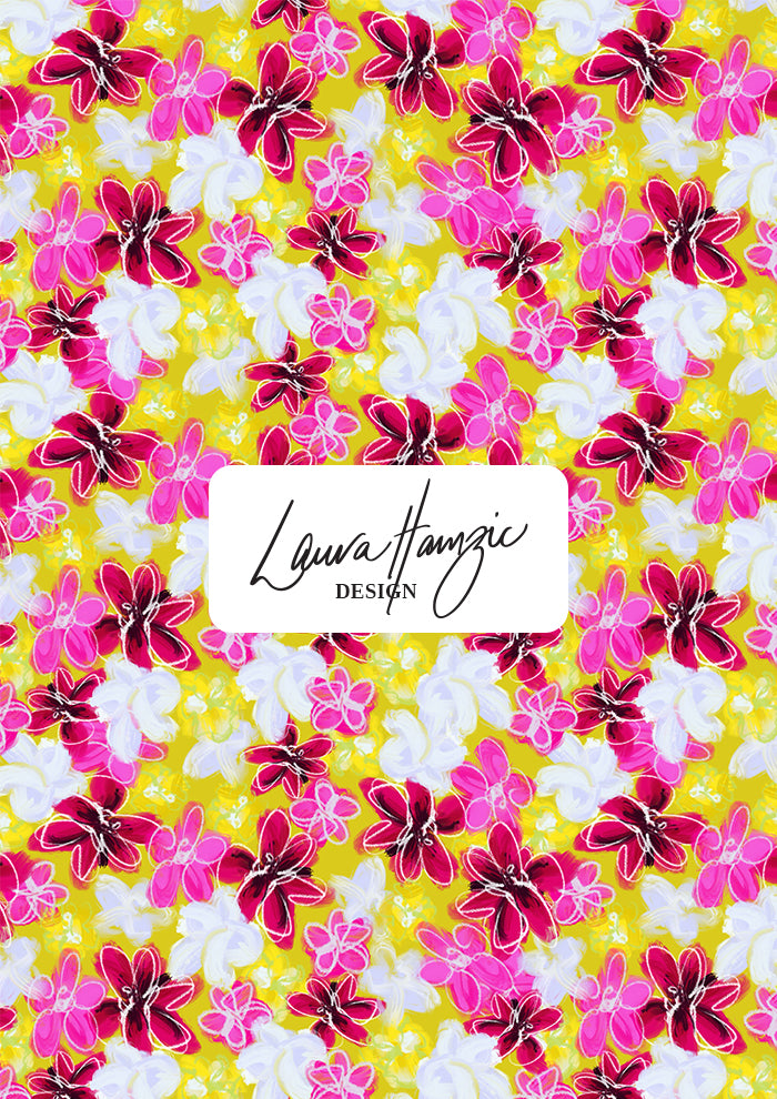 Fun energetic Garden Party Pattern Design by Laura Hamzic - Australian Pattern Designer
