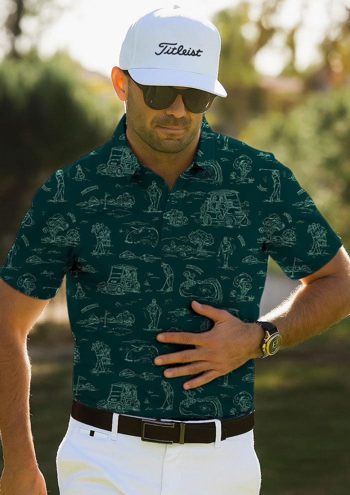 Golfing Days - Teal on Green