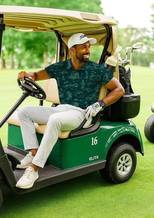 Golfing Days - Teal on Green