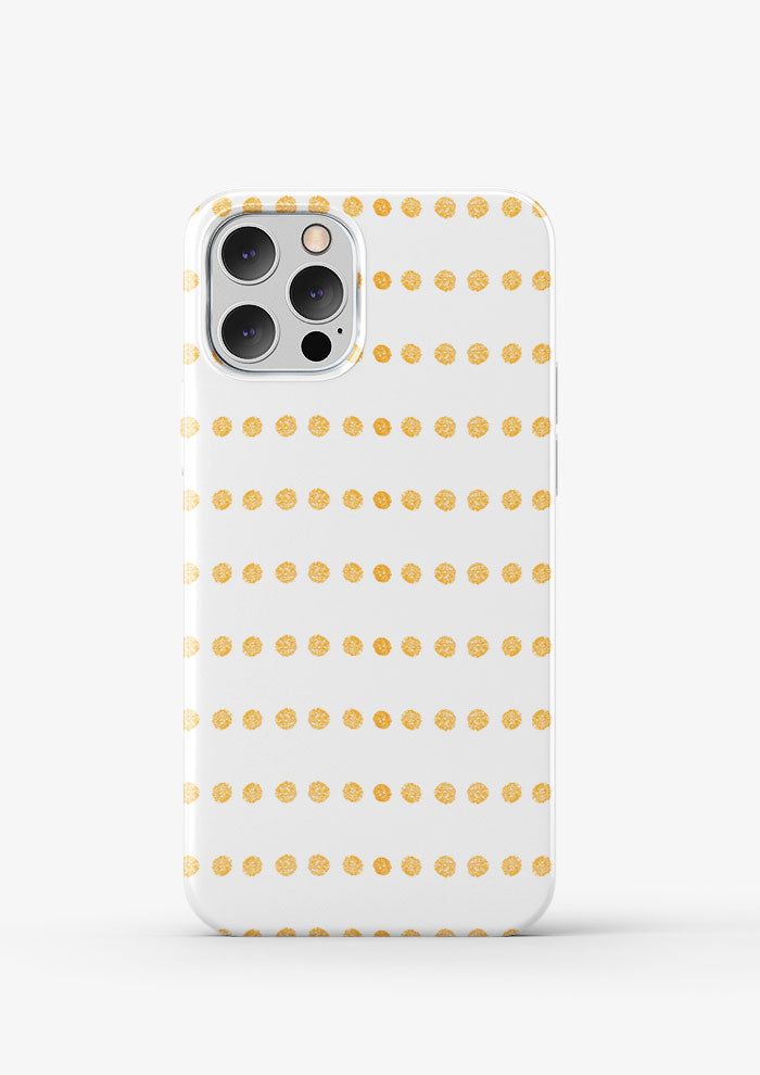 Phone case mockup featuring the Grandma's Buttons pattern by Laura Hamzic, Australian surface pattern designer
