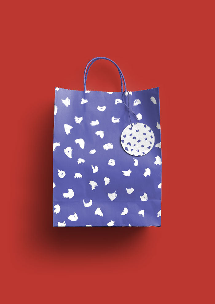 Gumnut Speckle - White on Blue