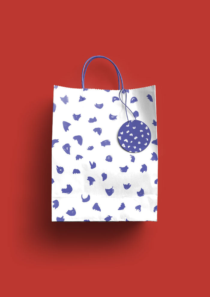 Gumnut Speckle - Blue on White