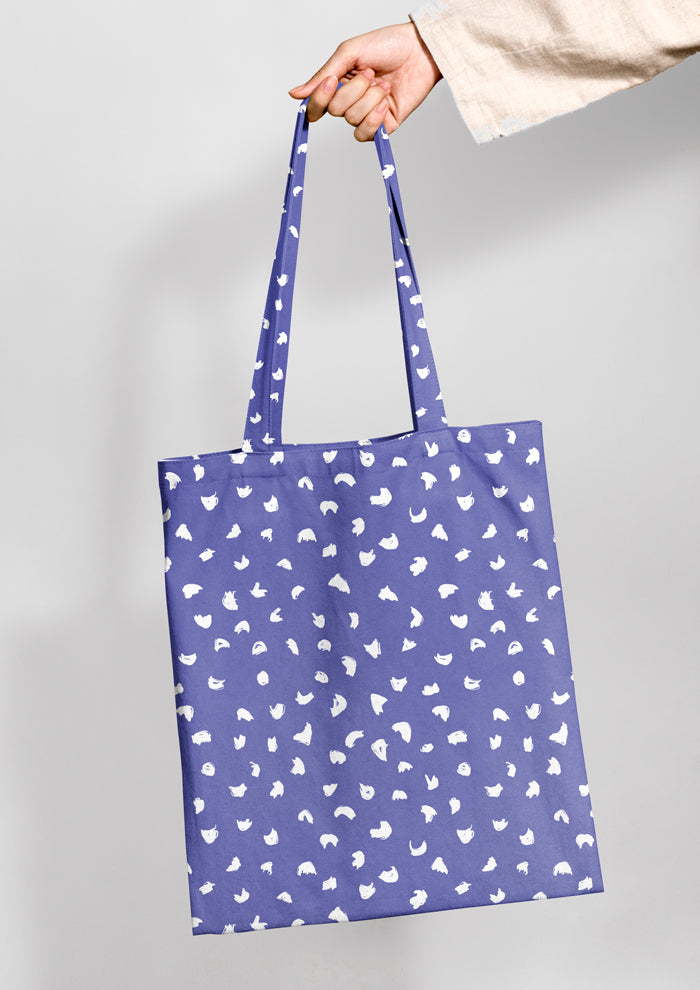 Gumnut speckle pattern design by Laura Hamzic - White on Blue Colourway