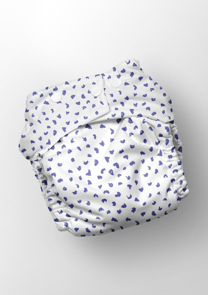 Gumnut Speckle - Blue on White