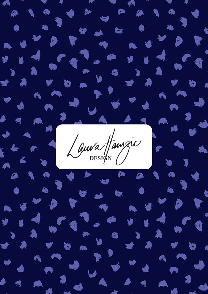 Gumnut speckle pattern design by Laura Hamzic - Blue on Navy Colourway