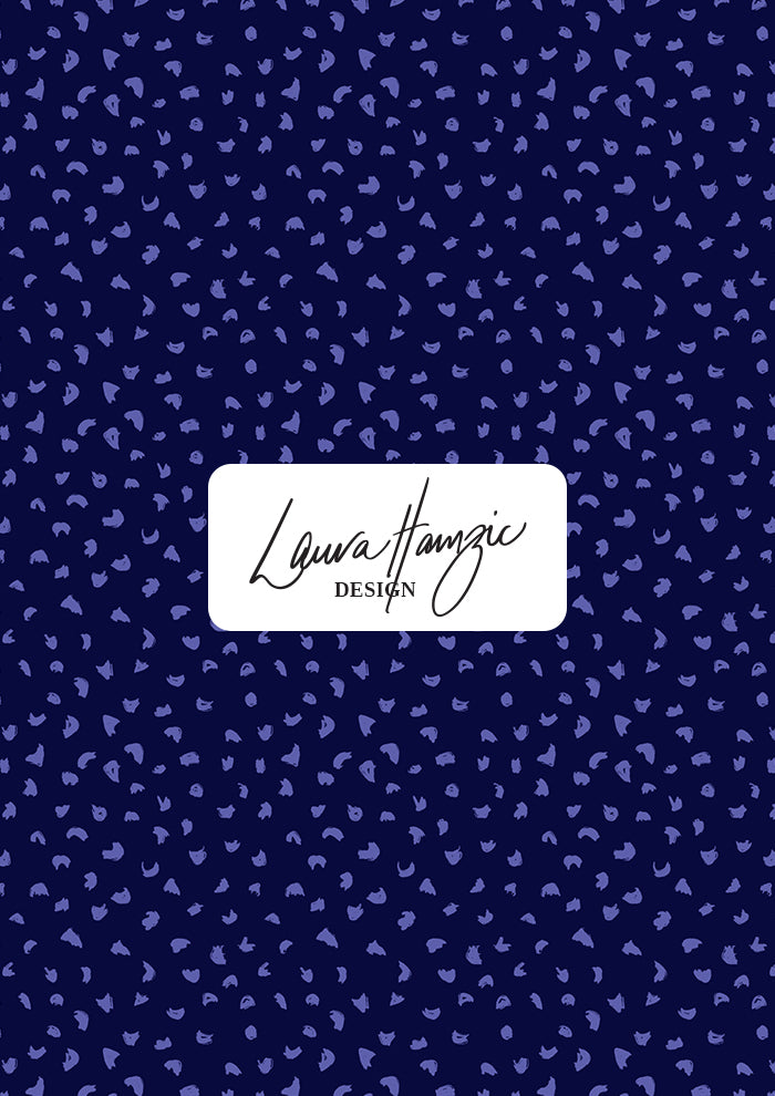 Gumnut speckle pattern design by Laura Hamzic - Blue on Navy Colourway