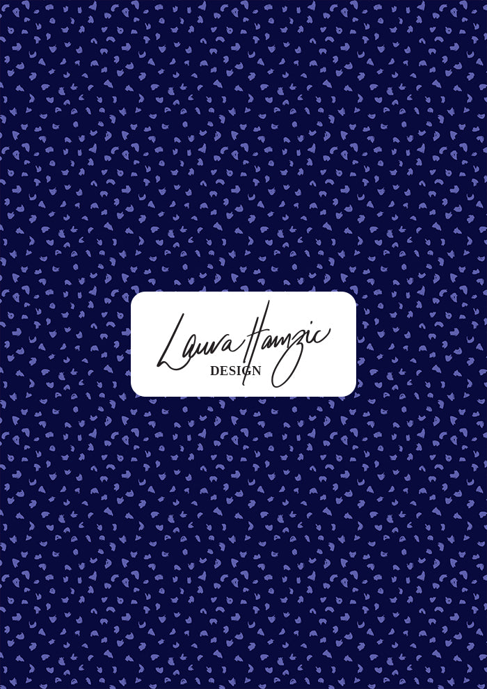 Gumnut speckle pattern design by Laura Hamzic - Blue on Navy Colourway