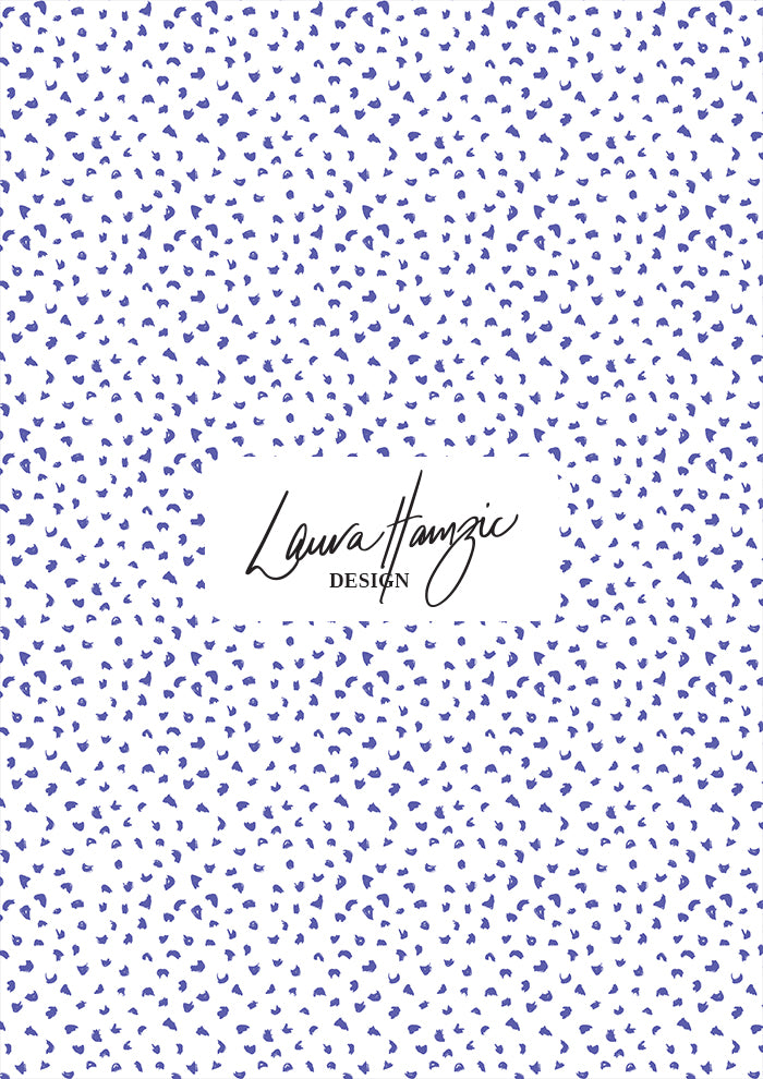 Gumnut speckle pattern design by Laura Hamzic - Blue on White Colourway
