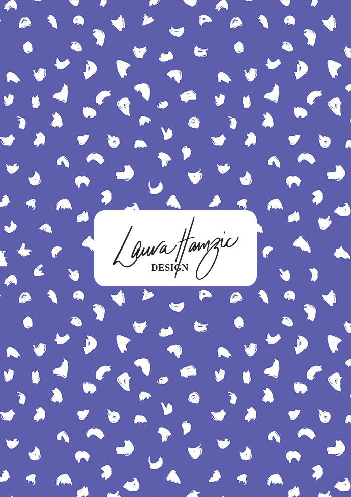 Gumnut speckle pattern design by Laura Hamzic - White on Blue Colourway