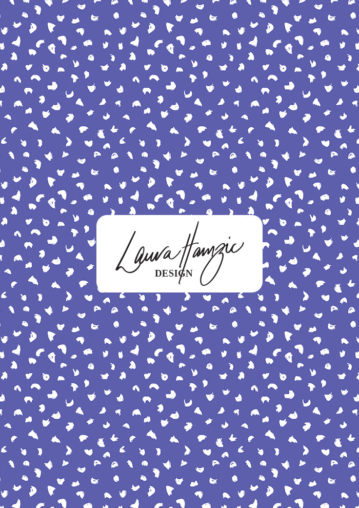 Gumnut speckle pattern design by Laura Hamzic - White on Blue Colourway