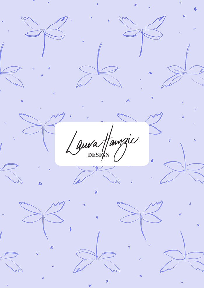 Large-scale version of Hedgerow Hover design featuring dragonflies flitting through the garden