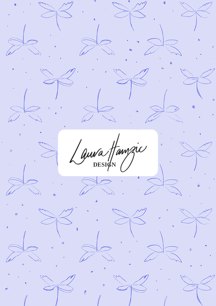 Medium-scale version of Hedgerow Hover design featuring dragonflies flitting through the garden