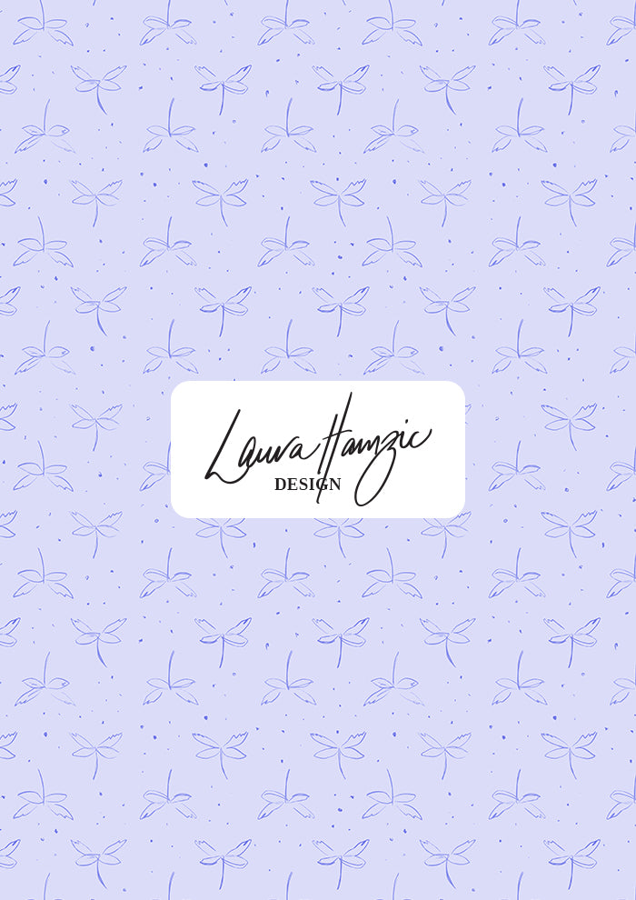 Small-scale version of Hedgerow Hover design featuring dragonflies flitting through the garden