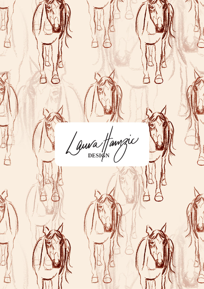 Medium-scale Horsing Around pattern by Laura Hamzic, Australian surface pattern designer
