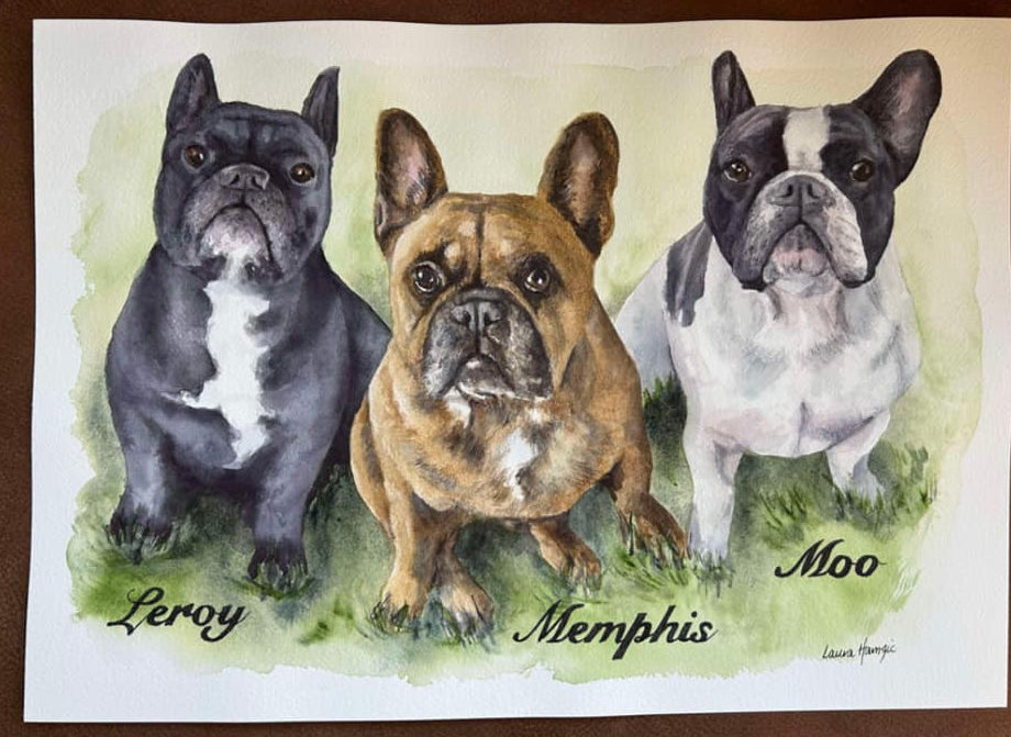 Client Testimonial Custom artwork pet portrait by Laura Hamzic