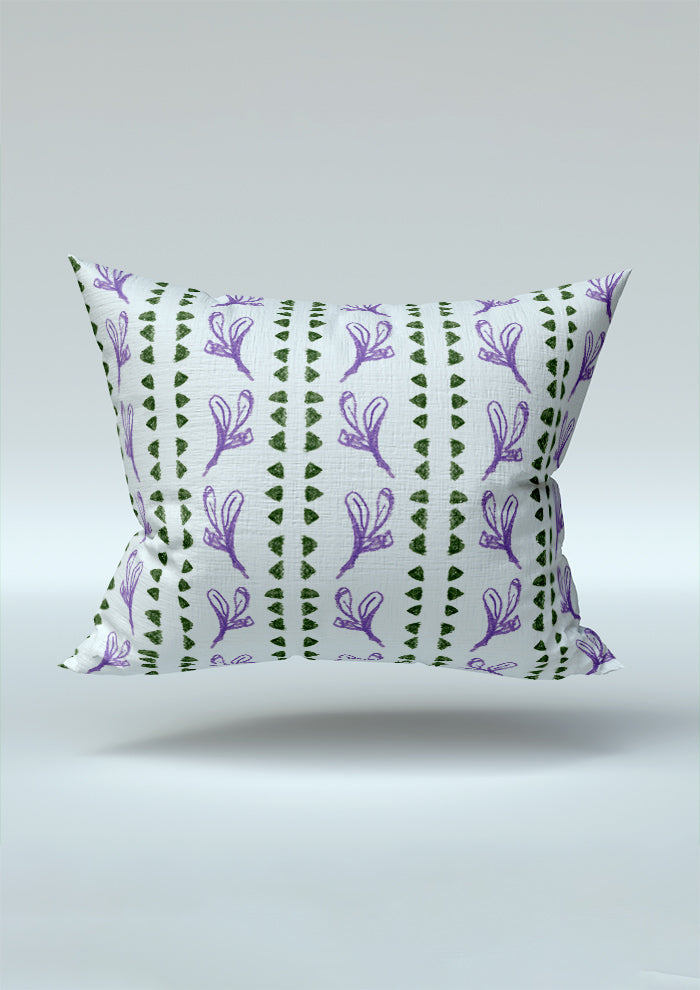 Cushion mockup showcasing the Jacaranda Path pattern by Laura Hamzic, Australian surface pattern designer