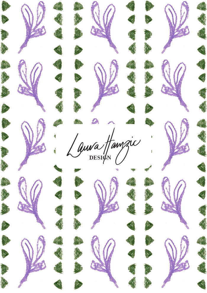Large-scale Jacaranda Path pattern by Laura Hamzic, Australian surface pattern designer