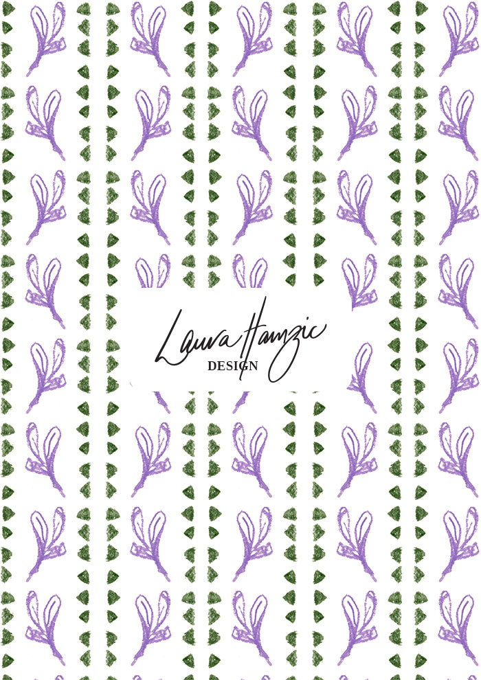 Medium-scale Jacaranda Path pattern by Laura Hamzic, Australian surface pattern designer