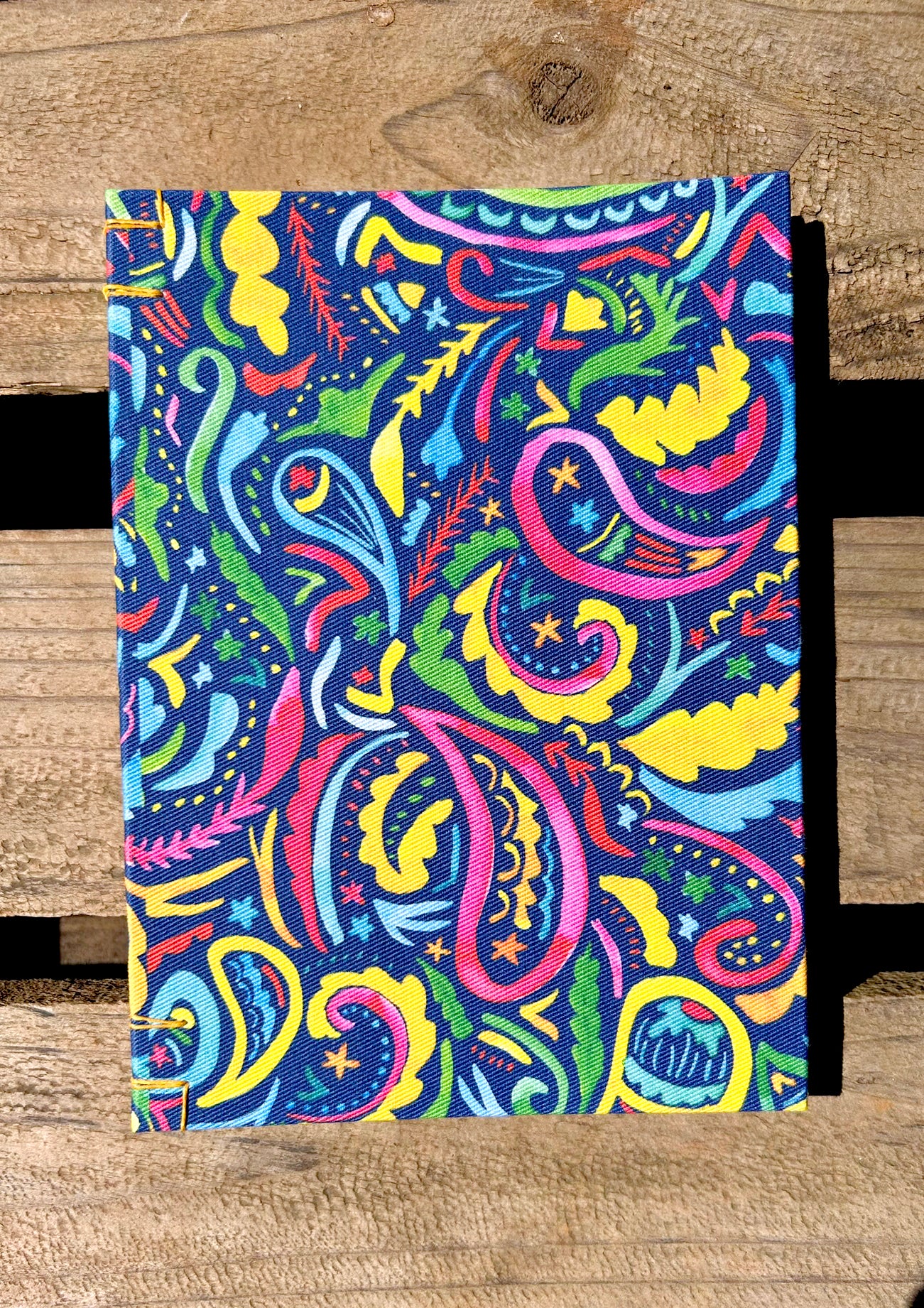Hand-made sketchbook with playful watercolour paisley pattern, Paisley Days design by Laura Hamzic