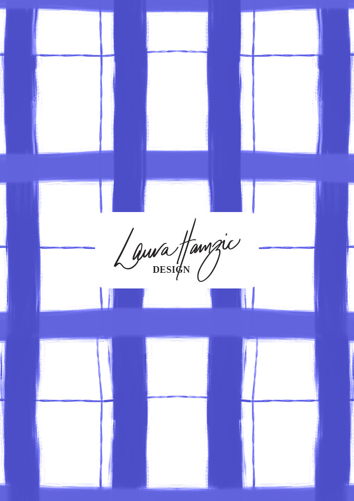 Large-scale Lavender Gingham pattern by Laura Hamzic, Australian surface pattern designer