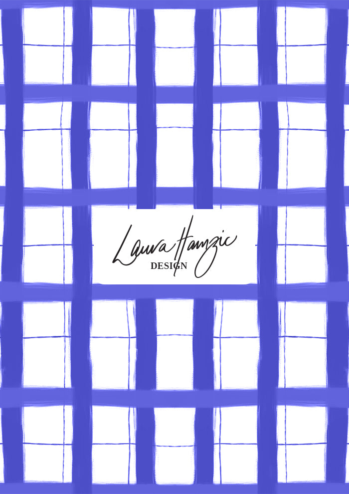Small-scale Lavender Gingham pattern by Laura Hamzic, Australian surface pattern designer