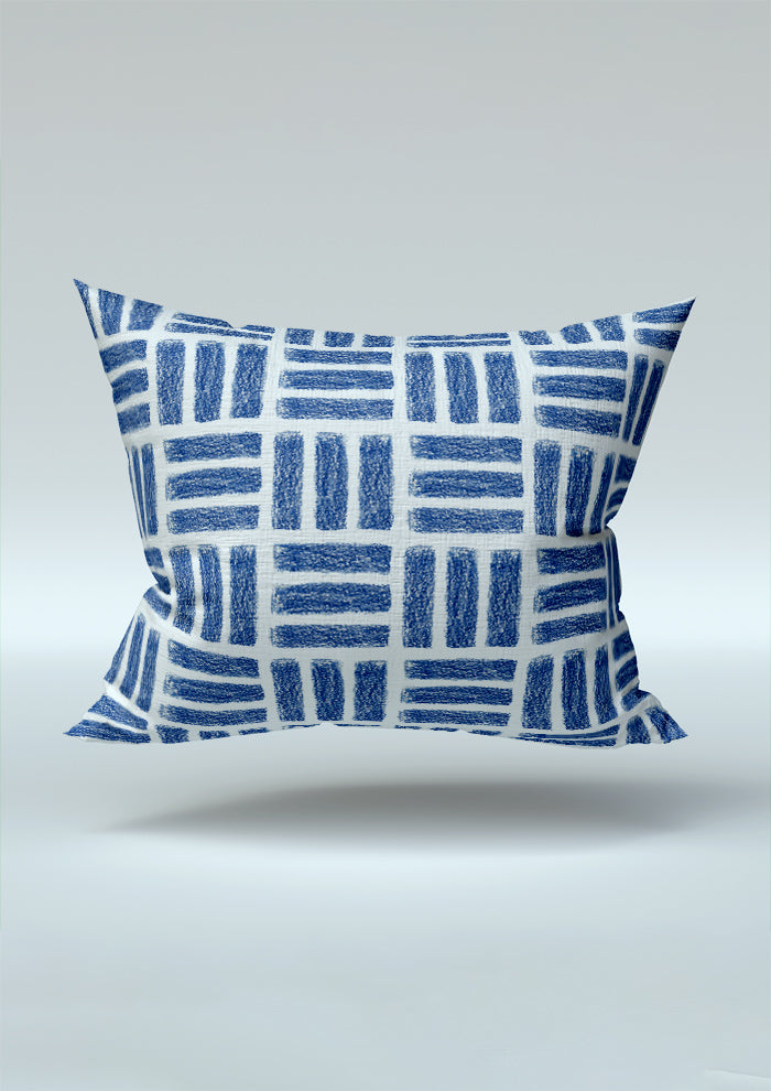 Cushion mockup featuring the Leotard Lines pattern by Laura Hamzic, Australian surface pattern designer